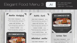 restaurant menu templates for indesign free download